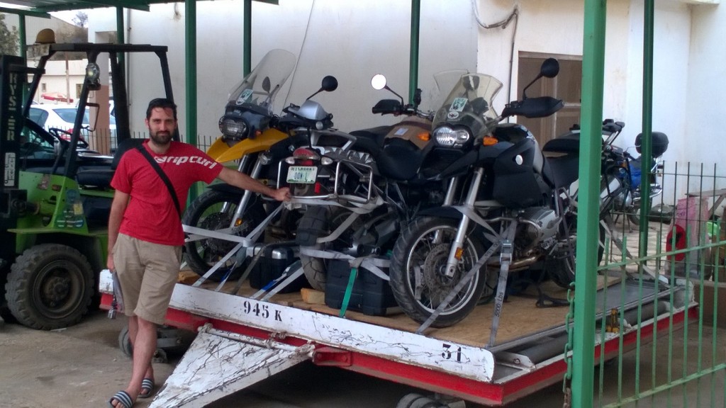 Bikes transported by van to the airport